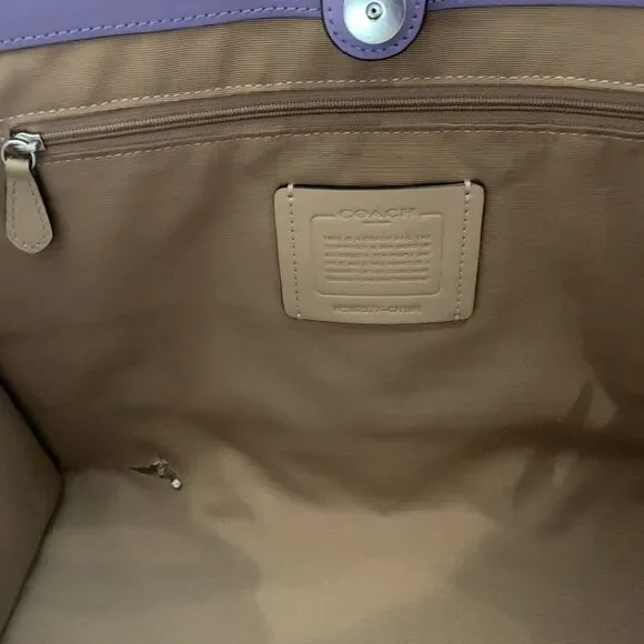 COACH Smith Tote CR101 Violet Checkerboard Print Leather Shoulder Bag - Picture 12 of 16